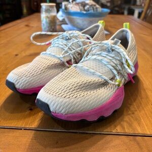 Sorel womens kinetic impact lace up running shoes sneakers pink 11